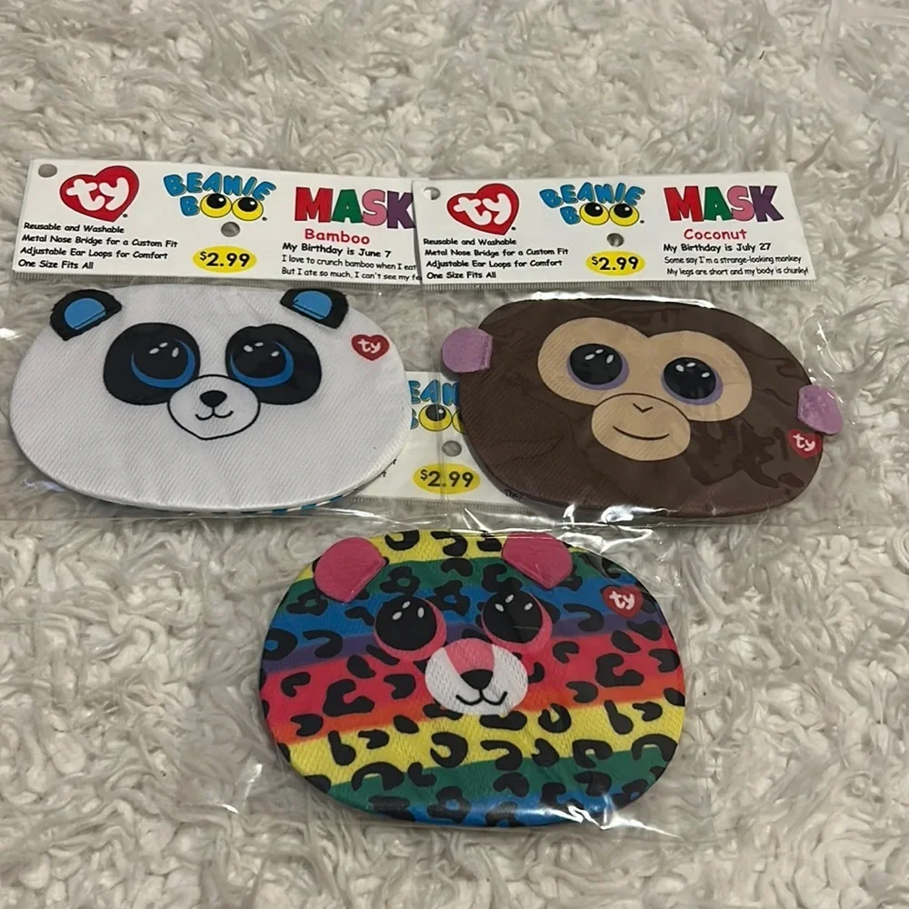 Ty Beanie Boo Face Masks Set of 3 hg104